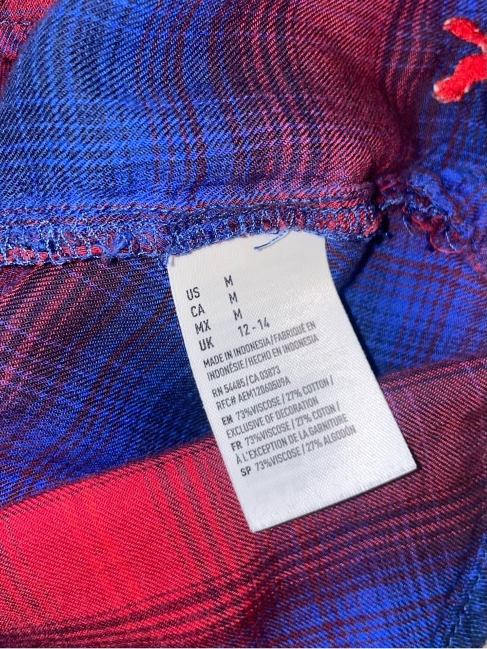 Upcycled American Eagle Mickey Mouse Plaid Shirt - Picture 9 of 12